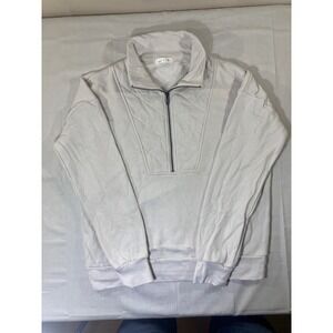 Nine Britton Womens Pullover‎ Sweatshirt Quarter Zip Quilted Mock Neck Sweater